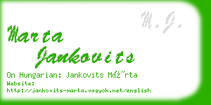 marta jankovits business card